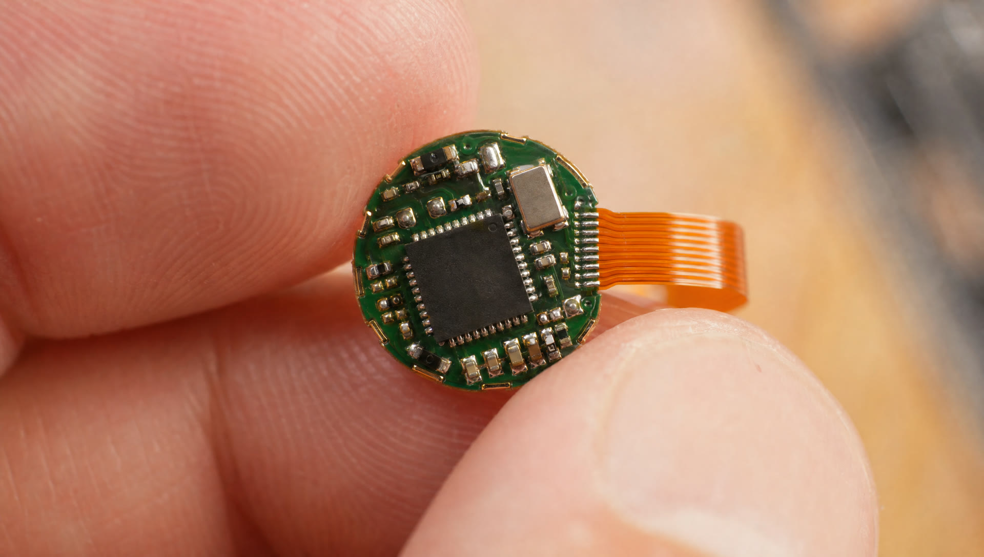 Macro photograph of the radio and processing board